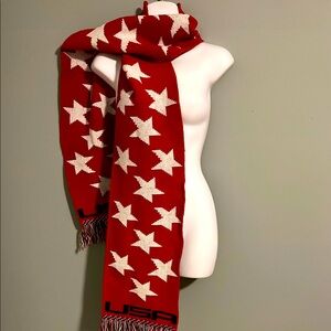 Knitmakers Patriotic Knot Scarf Unisex OS Red White Stars with Blue USA